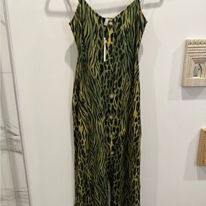 Green Animal Print Jumpsuit